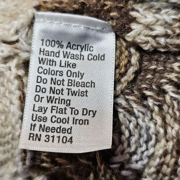 Kim Rogers Sweater Womens Brown Cream Stripe Cowl Neck Pullover Soft Sweater M - Picture 5 of 9